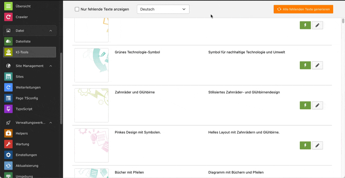 Switching between languages