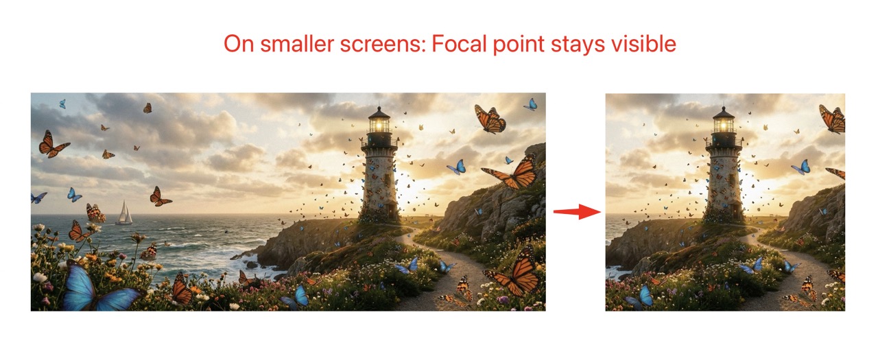 Frontend result with focal point